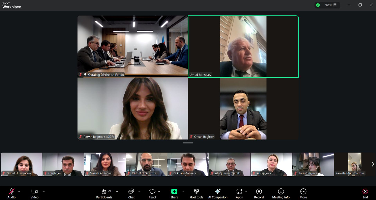 “Qarabağda aparılan bərpa və yenidənqurma işlərində korrupsiyaya qarşı mübarizə kontekstində şəffaflığın və rəqabətliliyin təmin edilməsi” mövzusunda müzakirə görüşü keçirilib