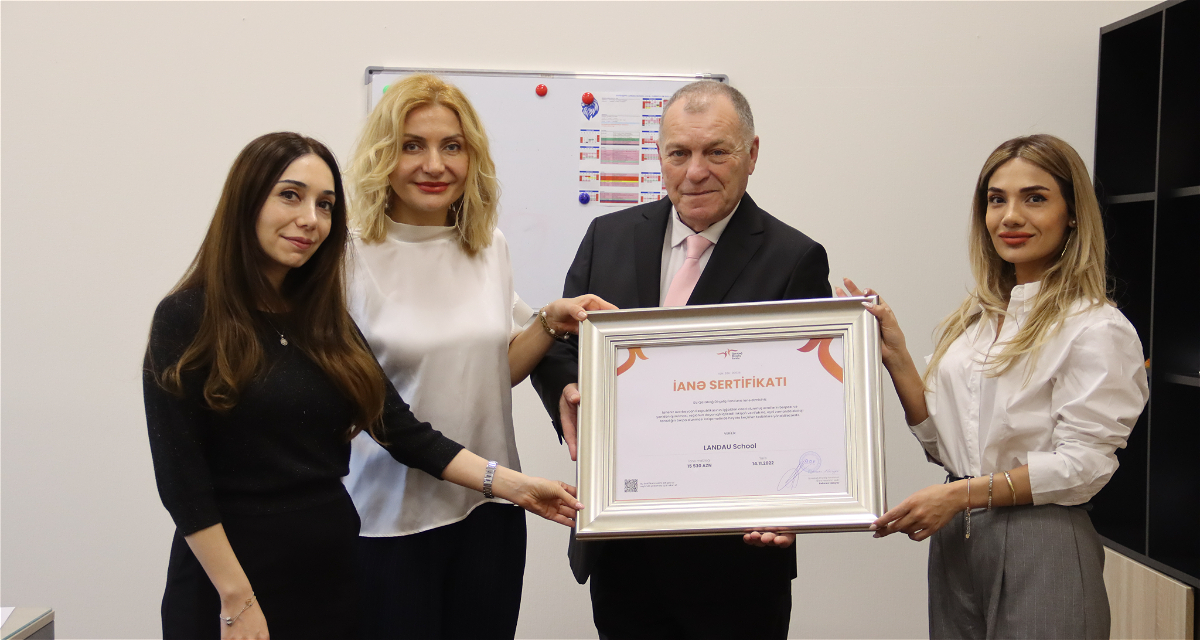 Qarabağ Dirçəliş Fondu tərəfindən “LANDAU School”a “İanə sertifikatı” təqdim olunub